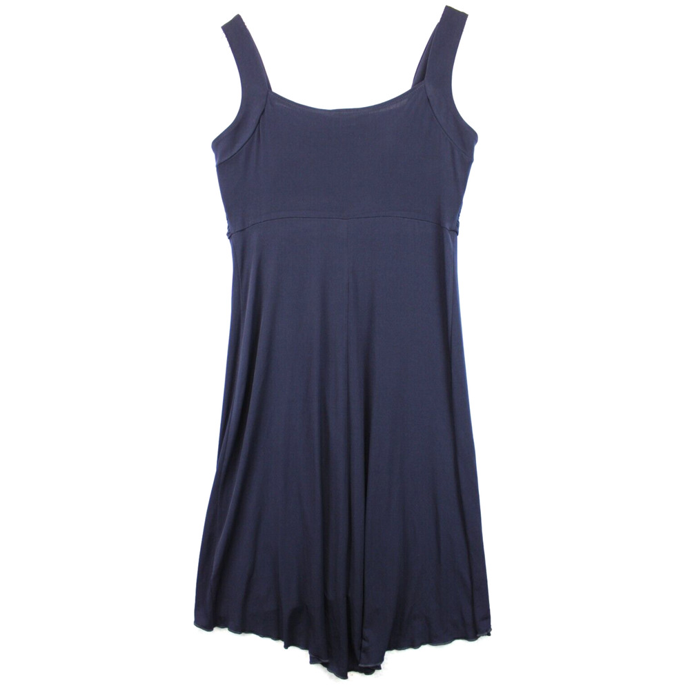 Enfocus Studio Strap Dress Adorned Ruched High Low Women 8 Navy Evening Festive - Picture 3 of 11